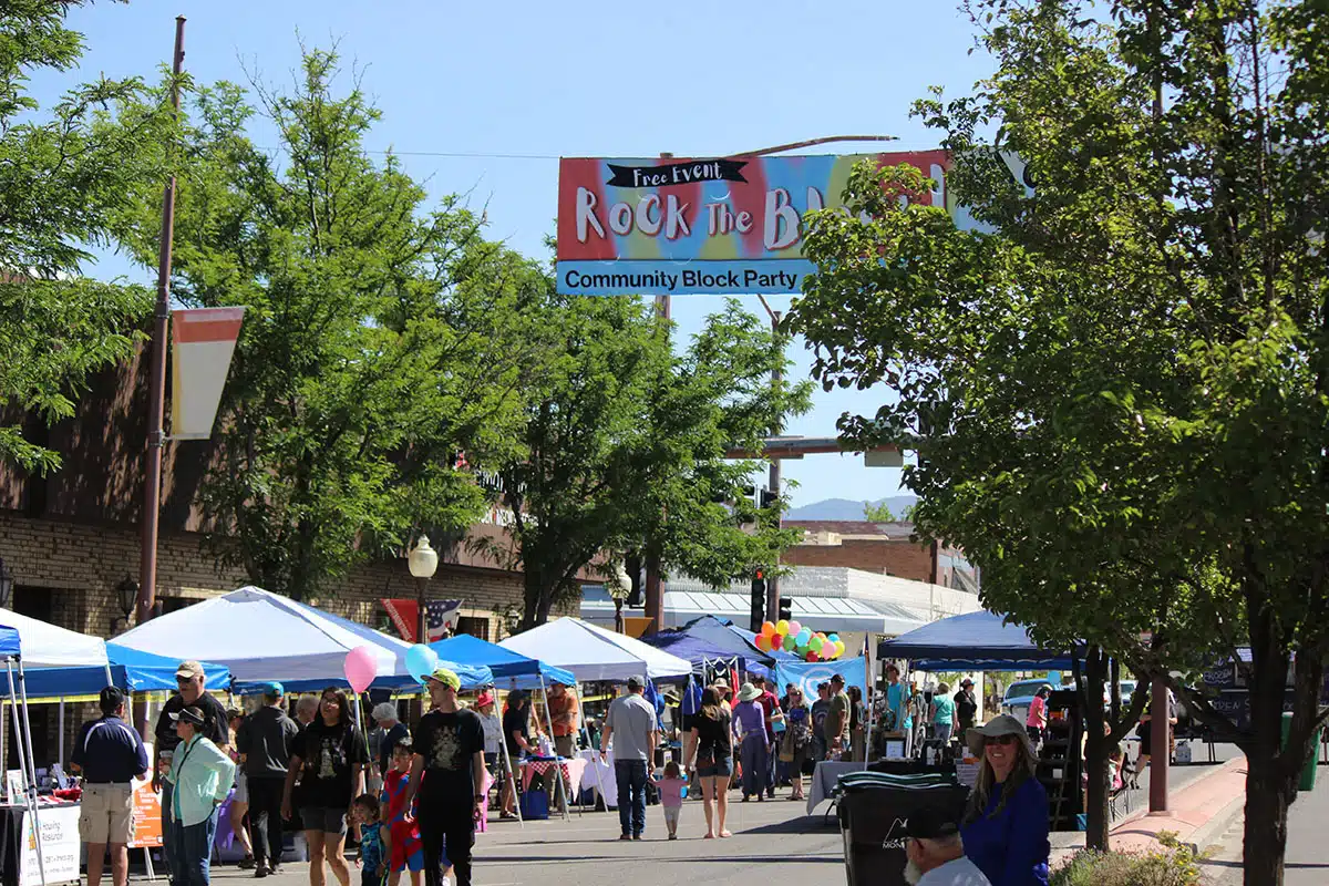 Overview of busy Rock the Block event